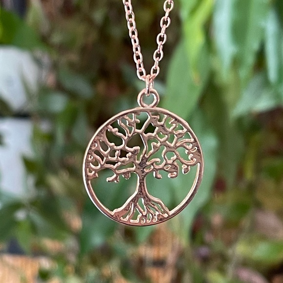 14k rose gold TREE OF LIFE necklace - Picture 2 of 8